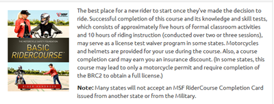 Basic Rider Course